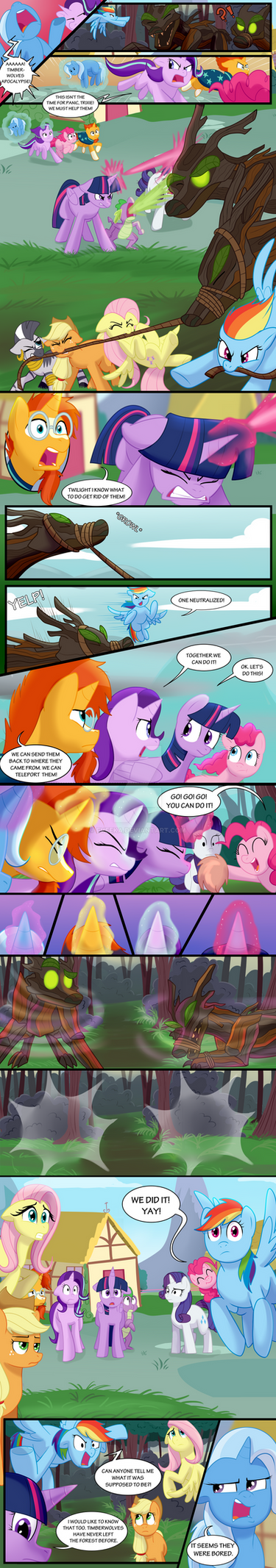 MLP FIM TLA pg 60-63: Timberwolves vs ponies by Eveeka on DeviantArt
