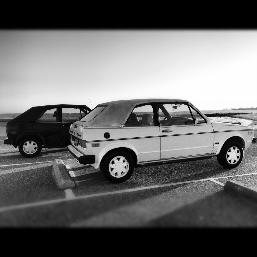 1987 Triple Black and Triple White VW Cabbys