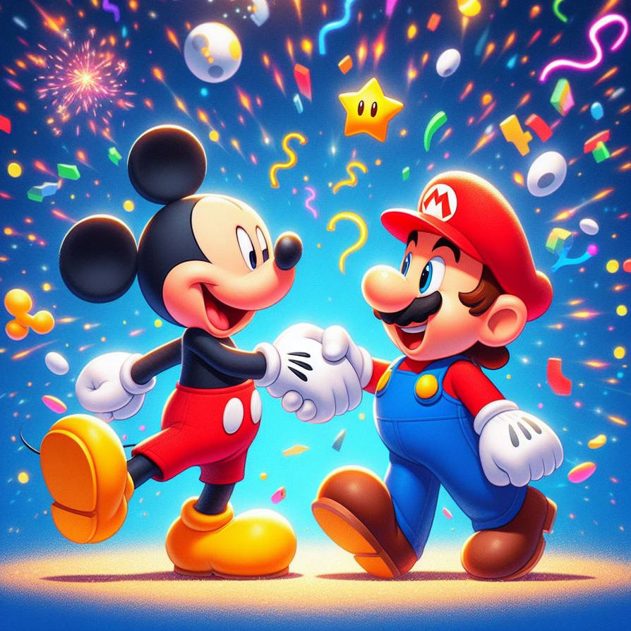 Mickey And Mario Shaking Hands by disneydark on DeviantArt