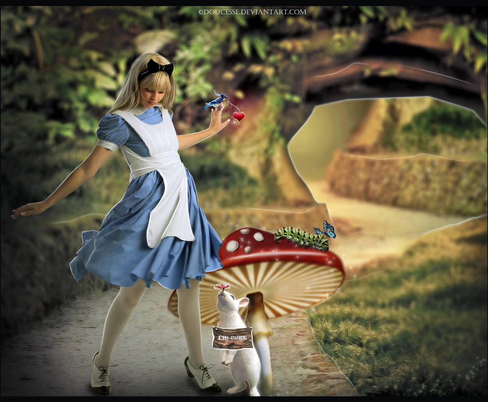 Alice and the White Rabbit by Doucesse