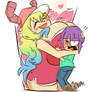 Lucoa and shouta hug