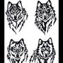 Tribal Wolf Heads