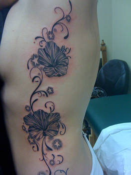 hibiscus flowers on ribs