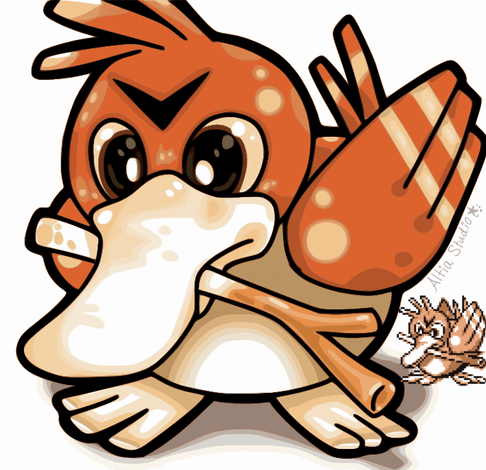 Pokemon Red - Classic Farfetch'd Redrawn by SunlaStudio on DeviantArt