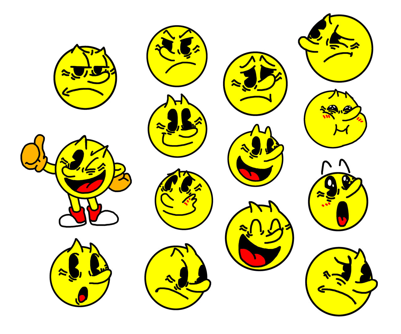Silli Pacman Pac-Man Faces and Emotions *REMASTERED* by Pacster1980 on DeviantArt