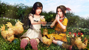FFVII Remake-Aerith and Tifa-Cute Chocobo