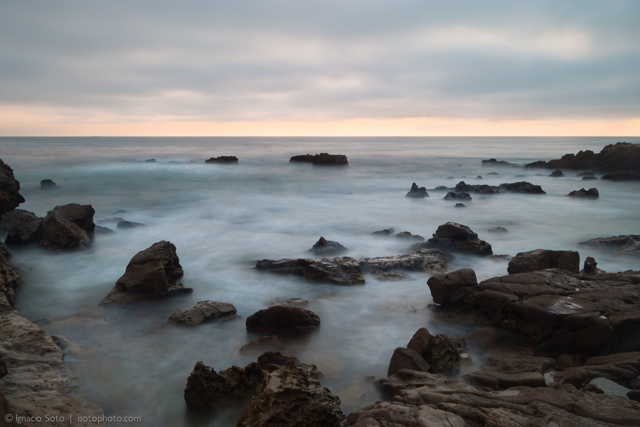 Rocky and cloudy beach