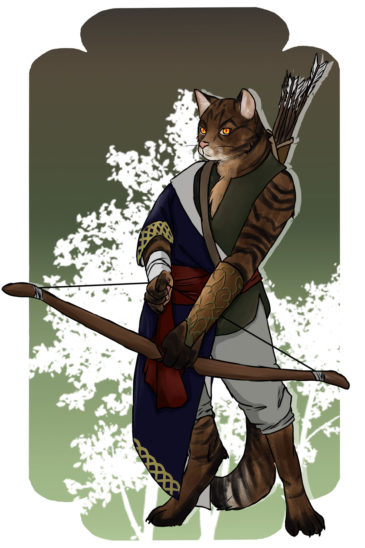 Catfolk Ranger Commission: Catfolk Ranger by yinyangswings on DeviantArt