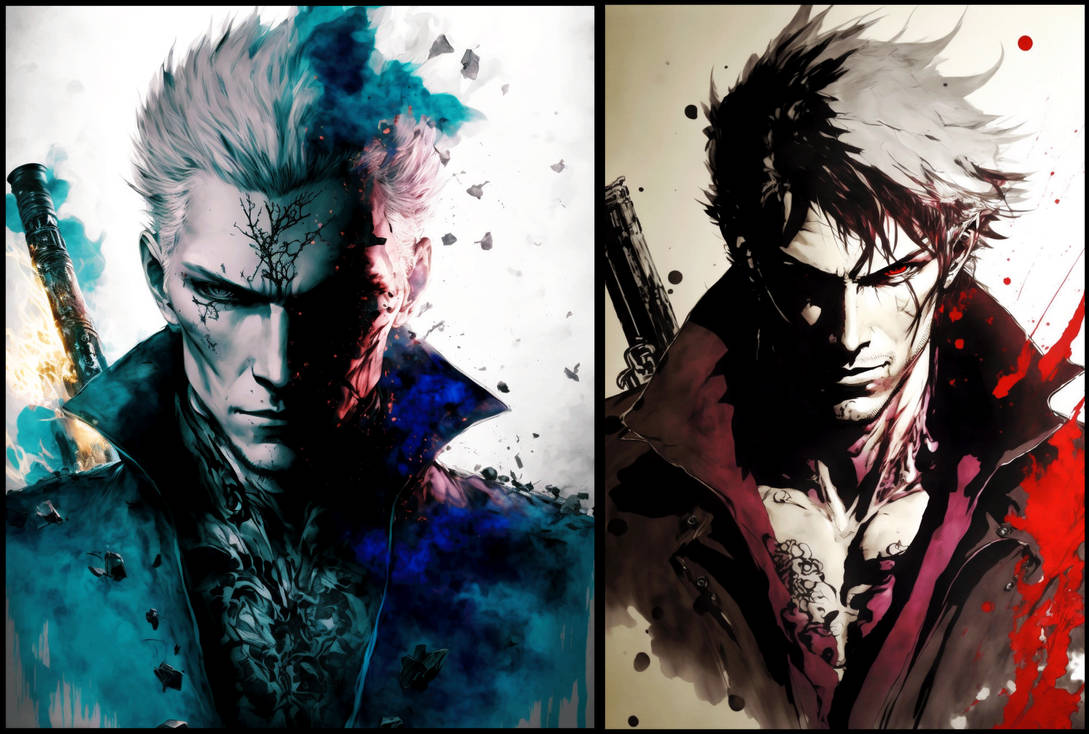 dante and vergil (devil may cry and 1 more) drawn by evanolge