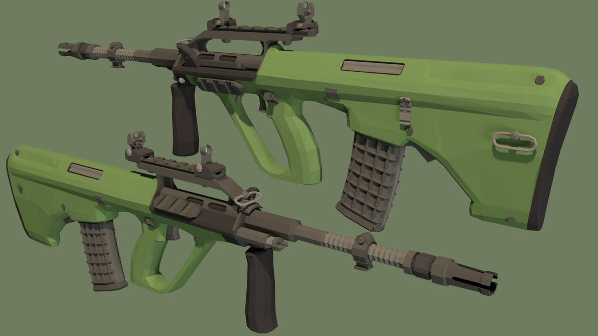 Low Poly AUG Assault Rifle by TheLowPolyCount on DeviantArt