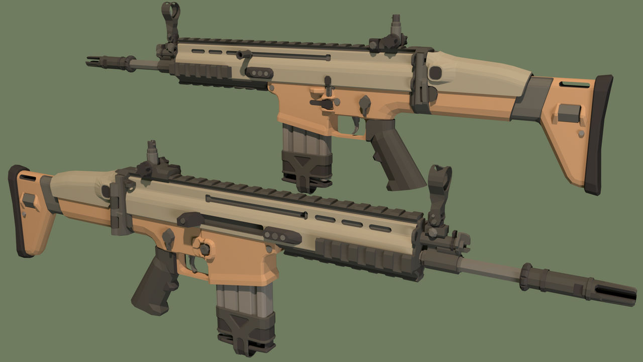 Scar Rifle Paper Low Poly SCAR H Battle Rifle by TheLowPolyCount on DeviantArt