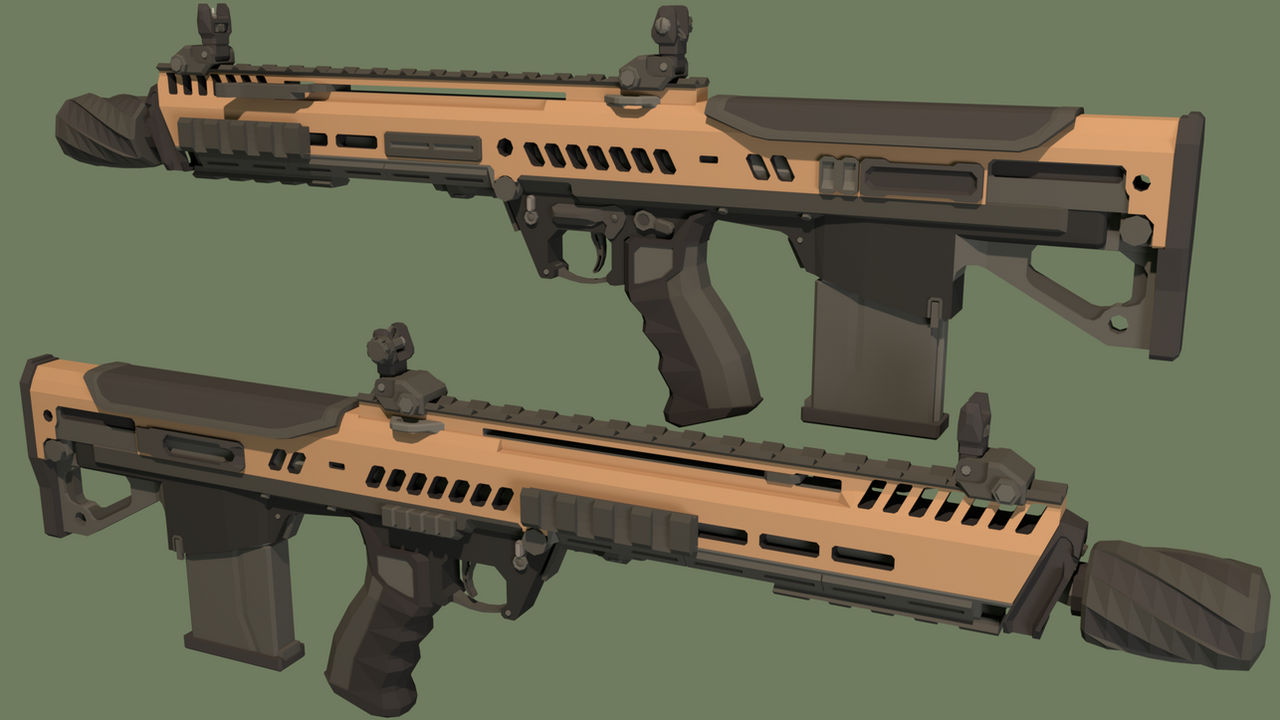 Low Poly RM277 Battle Rifle by TheLowPolyCount on DeviantArt
