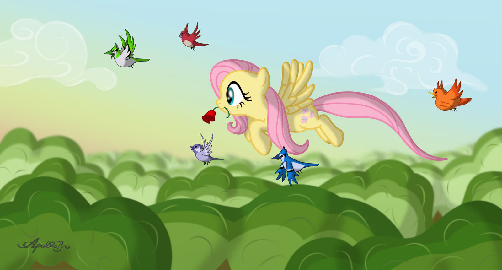 Flutterdaisy Fluttershy loves roses by ApolloBroDA on DeviantArt