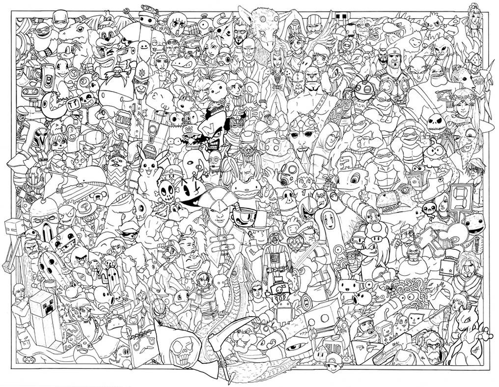 Gaming Themed Coloring Poster by AustinAlander on DeviantArt
