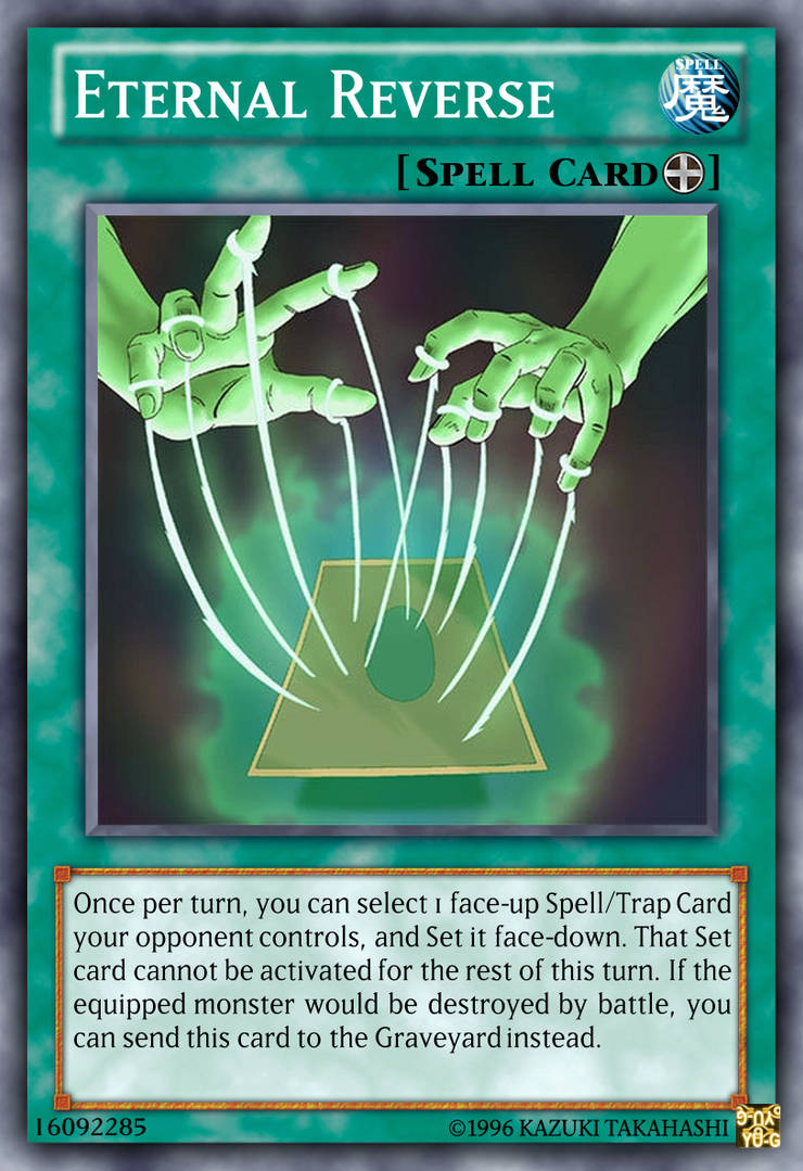 reverse card yugioh meme trap card Mint / near mint condition trading card Eternal Reverse Yu-Gi-Oh! custom card