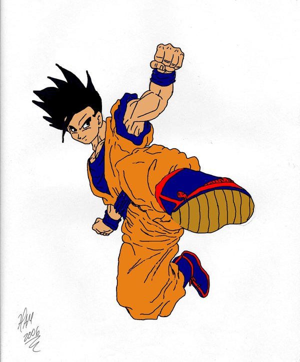 Gohan Kicking by dragonballdeviants on DeviantArt