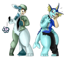 [Collab] Glaceon and Vaporeon Pokesuit TF