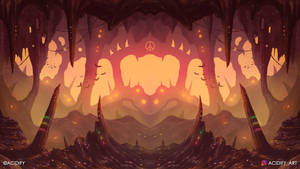 Dugout (2D Fantasy Cave Landscape / Symmetry Art)