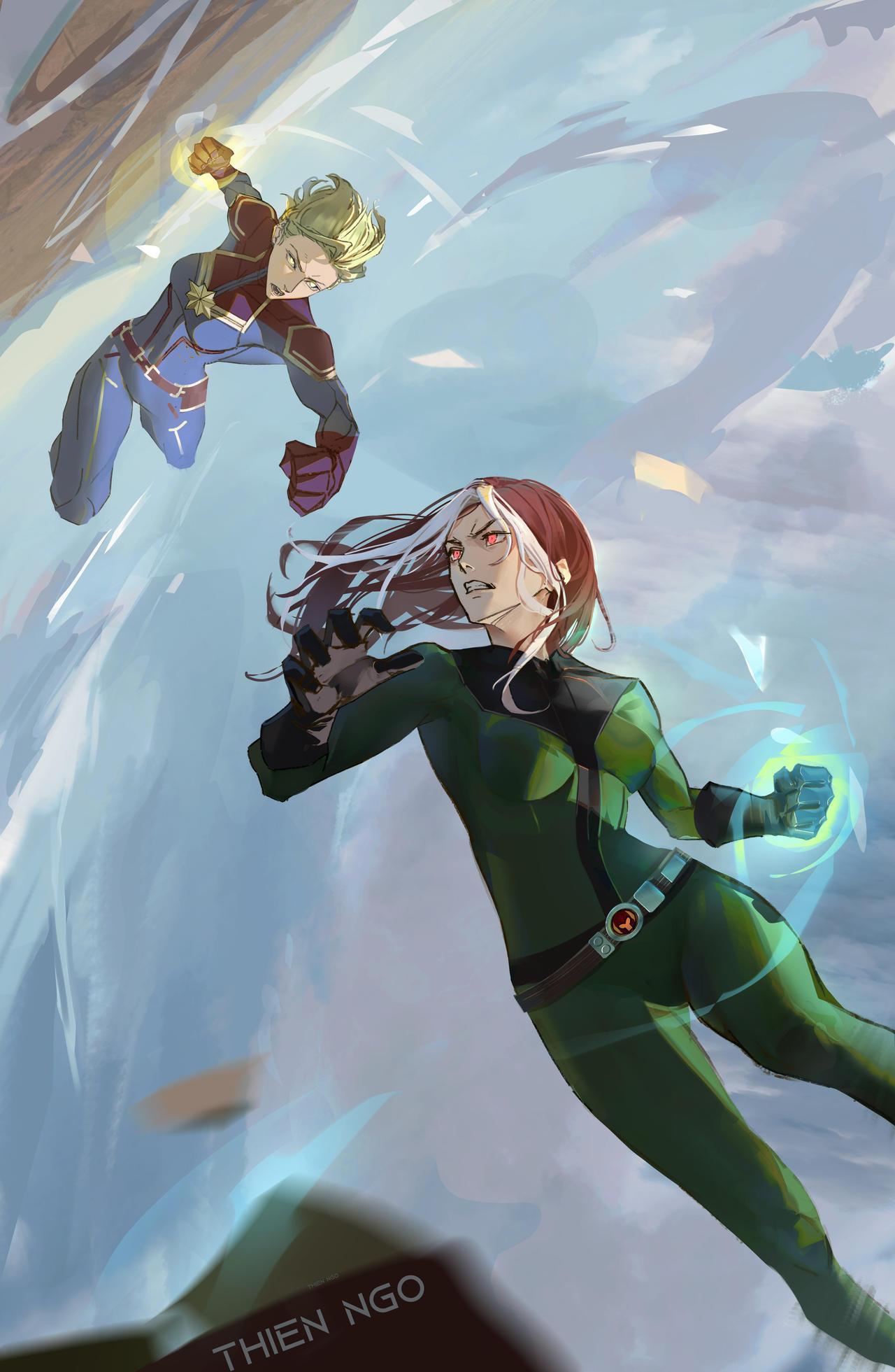Rogue Vs Captain Marvel By Thienngo On DeviantArt rogue-vs-captain-marvel-by-thienngo-on-deviantart