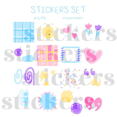 STICKER PACK CUTE 03 PNG BY PORCELAIN by thatporcelain on DeviantArt