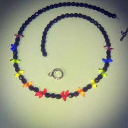 RainbowBlackNecklaceChoker