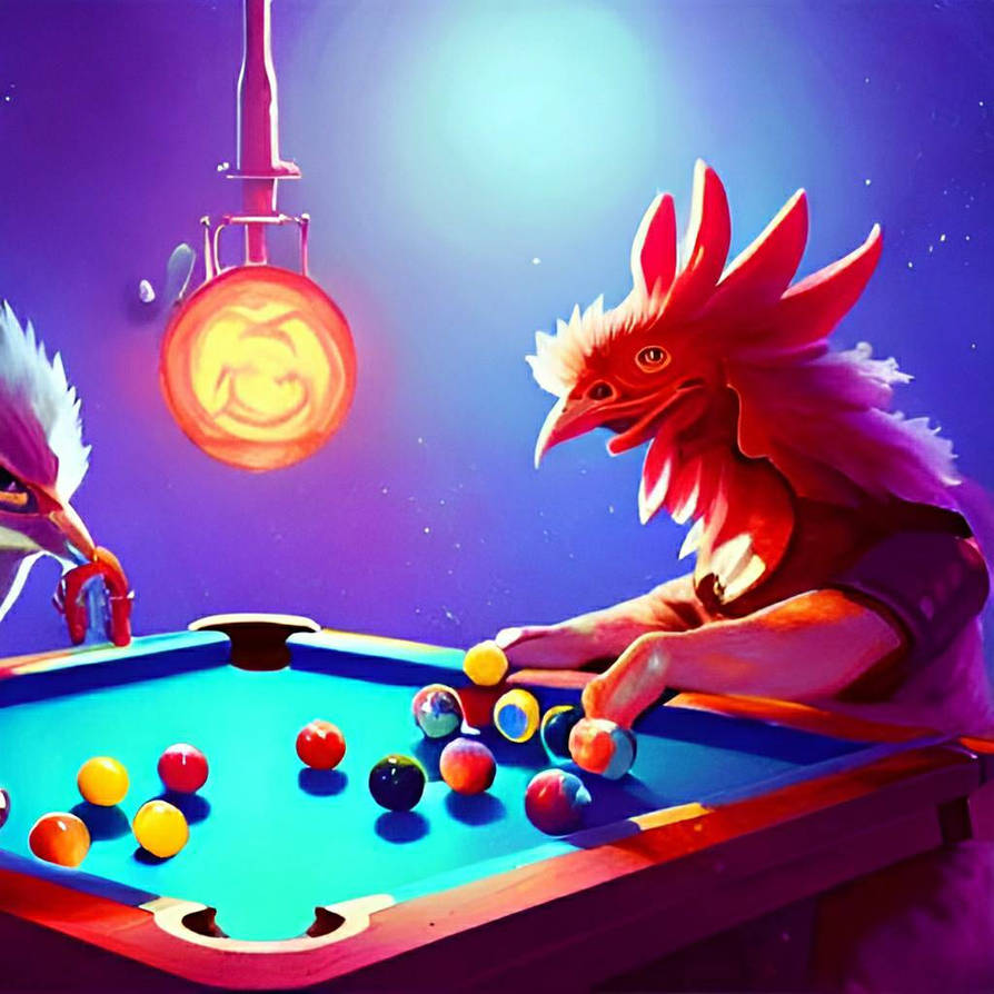 Chicken Pool Table Chickens Playing Pool Professionally by perfectCG on DeviantArt