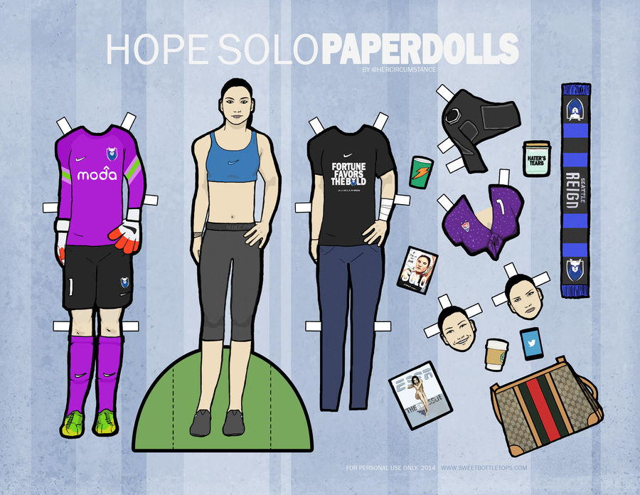 Hope Solo Paper Dolls 2014 by hercircumstance