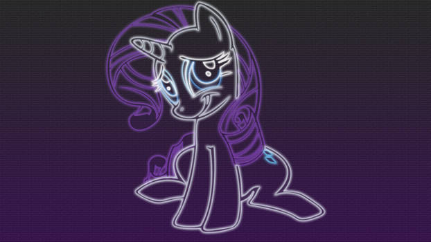 Rarity - LineArt Neon Wallpaper