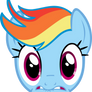 Rainbow Dash Scary Face - Vector