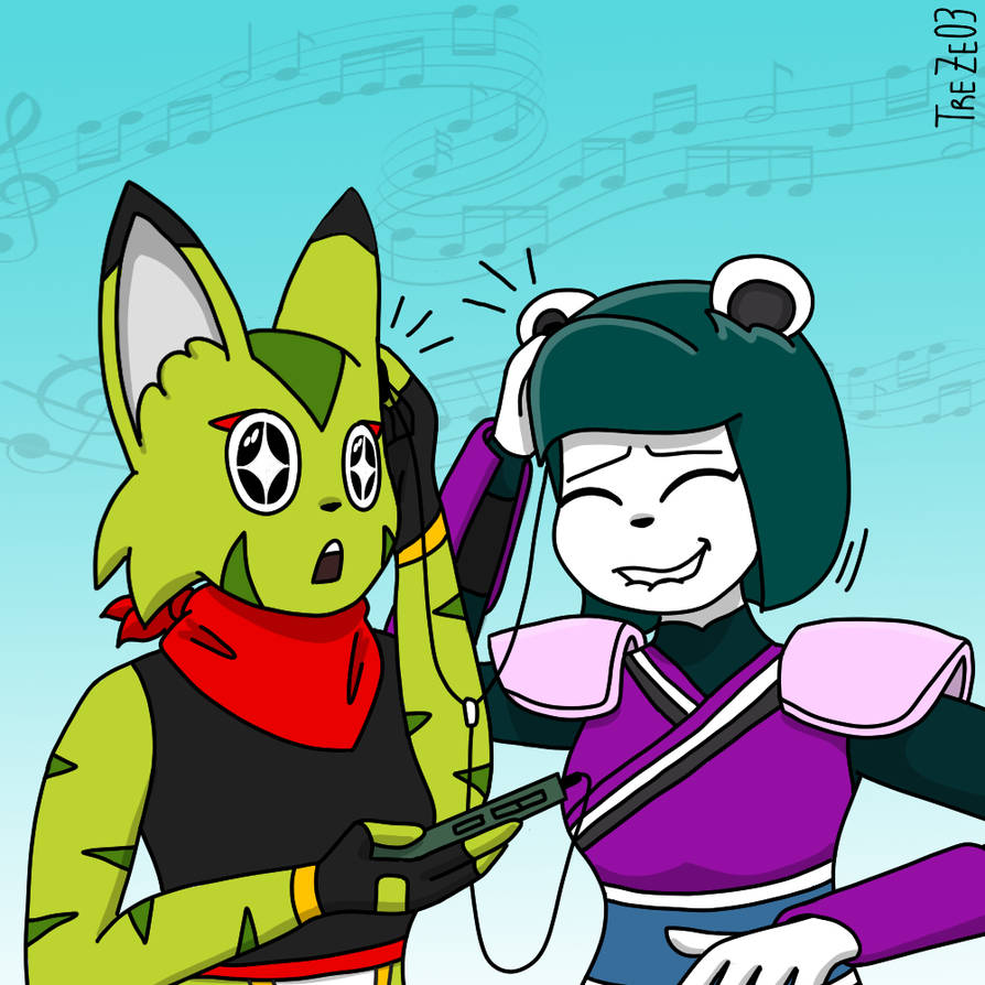 Trezeo Carol Tea and Neera Li listening to music by TreZeO3 on DeviantArt
