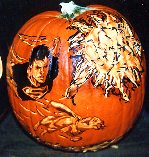 Superboy and Krypto Pumpkin