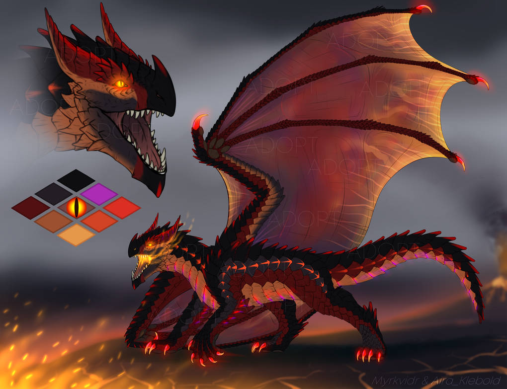 Volcanic dragon adopt by Myrkvidr on DeviantArt