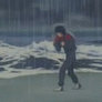 Miyata, Ichiro shadowboxing in the rain