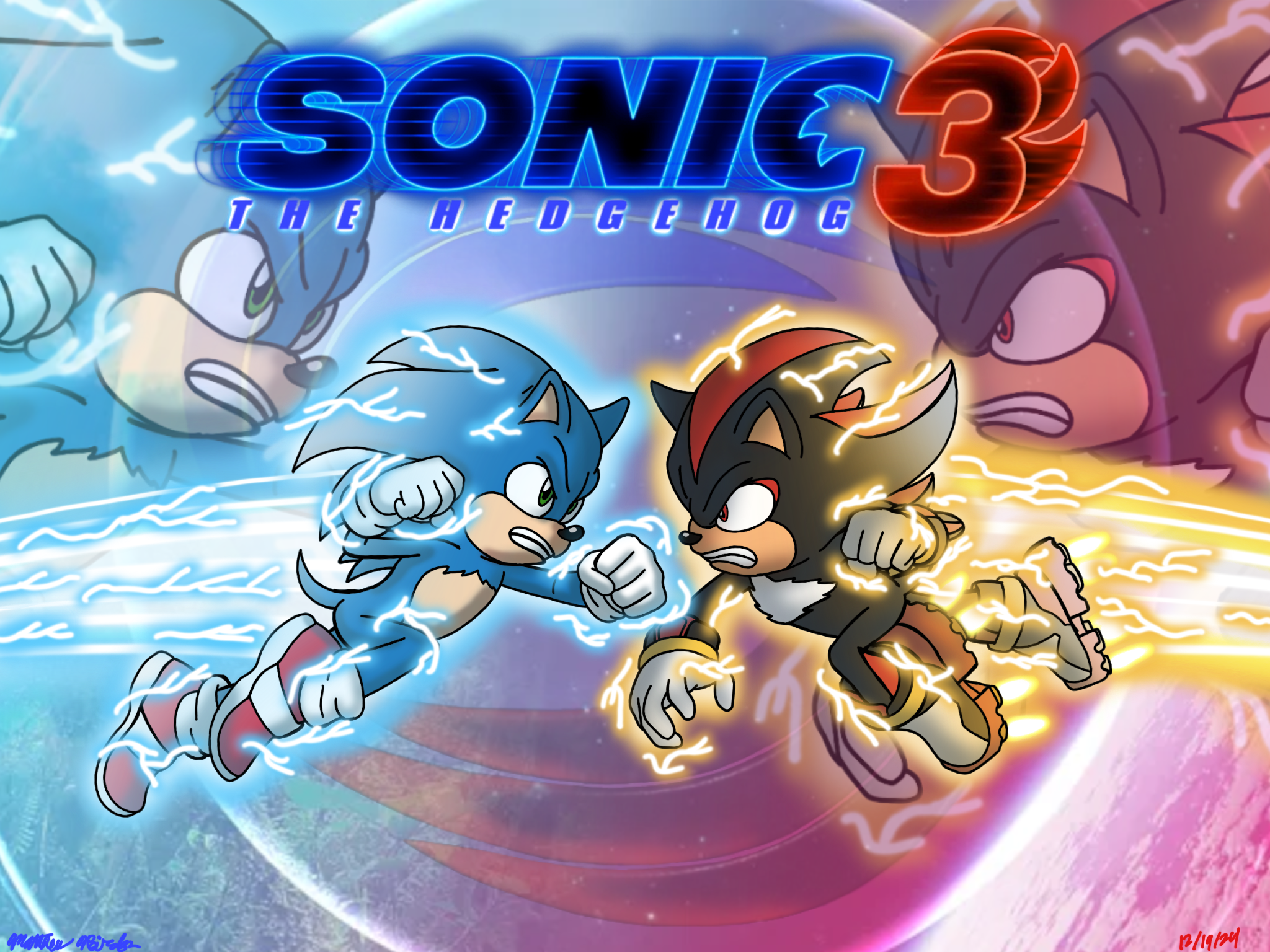 Shadow Fan Transform Sonic the Hedgehog 3 Fan Art - Sonic vs. Shadow by MightyMan197 on ...