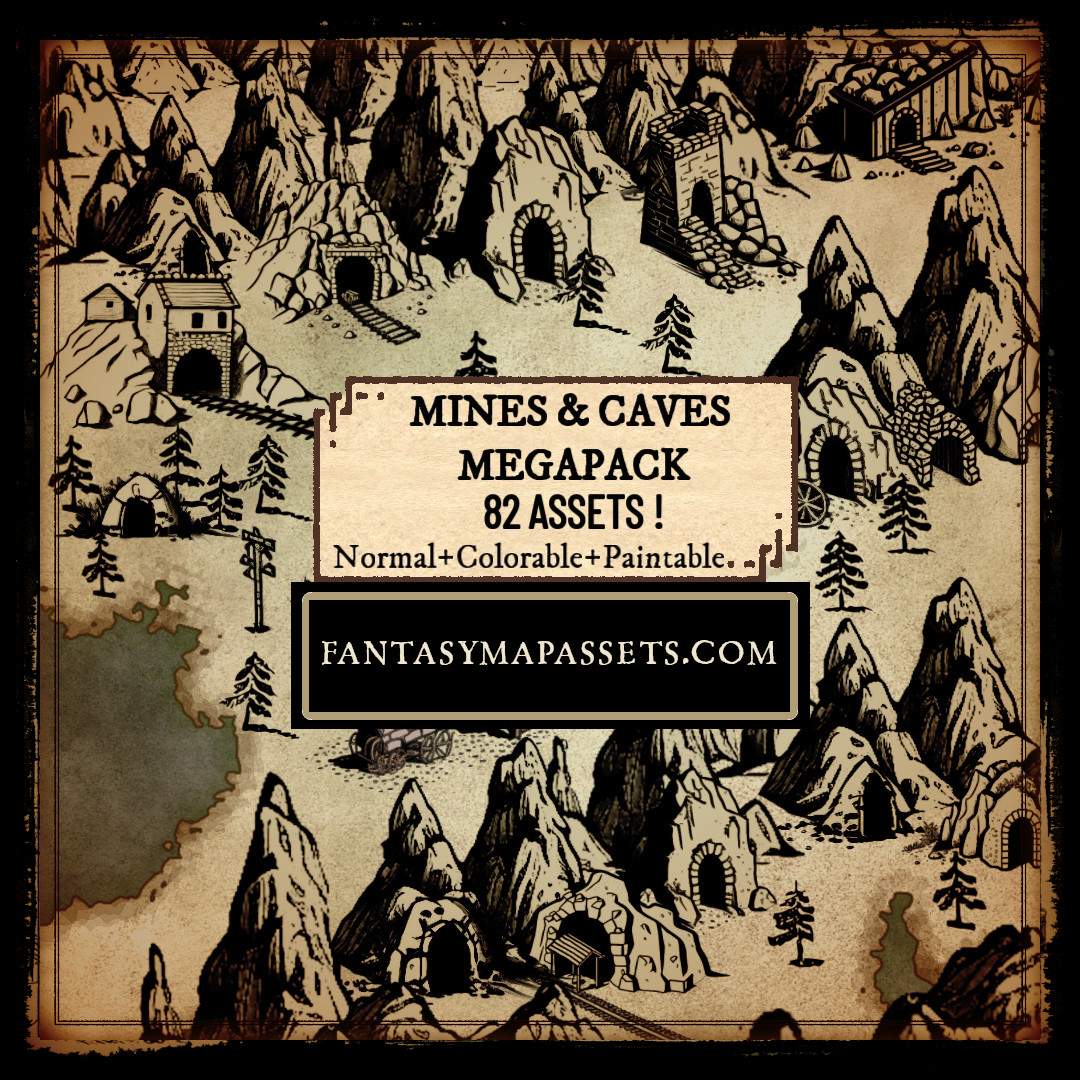 Mines and Caves MEGAPACK / Vintage Map Assets by atypikk01 on DeviantArt