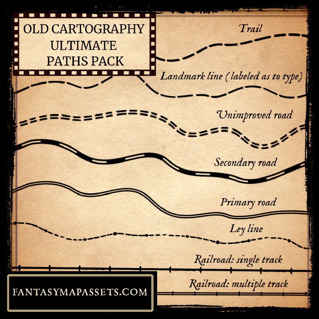 Path Assets Vintage Paths Pack - Fantasy Map Assets by atypikk01 on DeviantArt