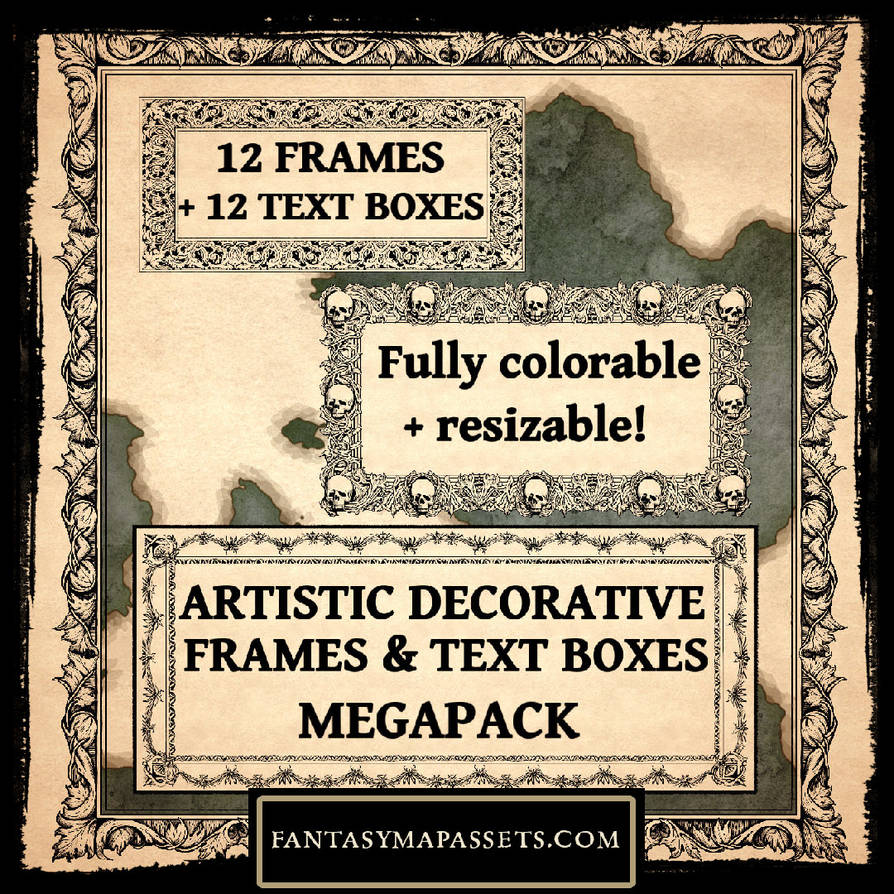 Artistic Decorative Frames - Fantasy Map Assets by atypikk01 on DeviantArt