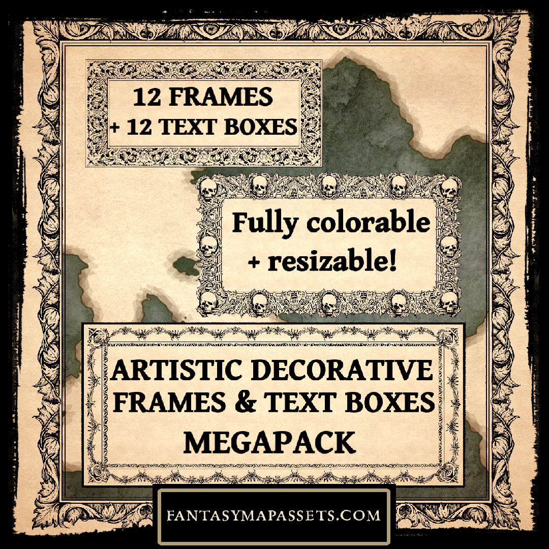 Fantasy Frame Deviantart Artistic Decorative Frames - Fantasy Map Assets by atypikk01 on DeviantArt
