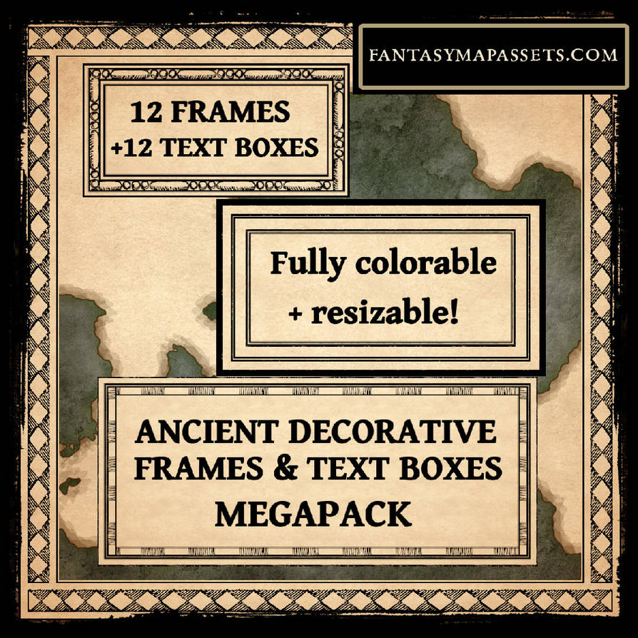 Ancient Decorative Frames - Fantasy Map Assets by atypikk01 on DeviantArt