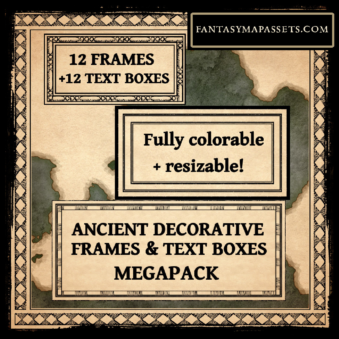Fantasy Frame Deviantart Ancient Decorative Frames - Fantasy Map Assets by atypikk01 on DeviantArt