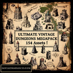Dungeons Megapack - Vintage Fantasy Map Assets