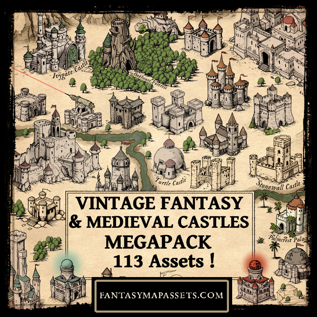 Fantasy and Medieval Castles - Fantasy Map Assets by atypikk01 on ...