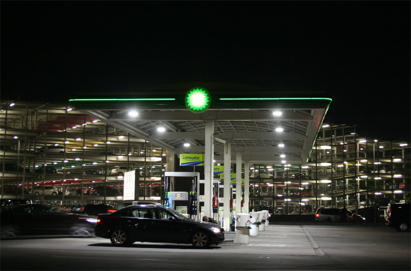 Gas station at night