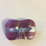 Metallic striped plum mask pin