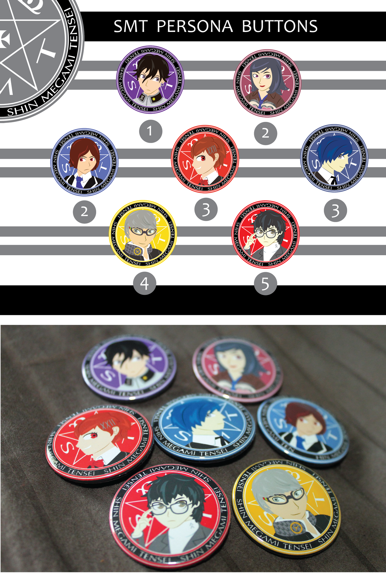 SMT- Persona Protagonist -  1.5' inch Button Set