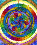 Psychedelic Dragons Rainbow Mandala