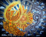 Phoenix and Dragon by rebeccawangart