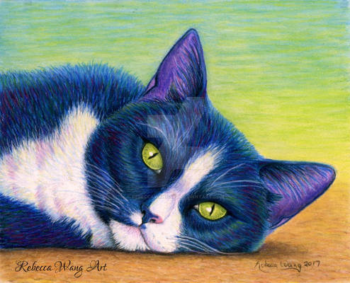 Colorful Pet Portrait - Mama Kitty