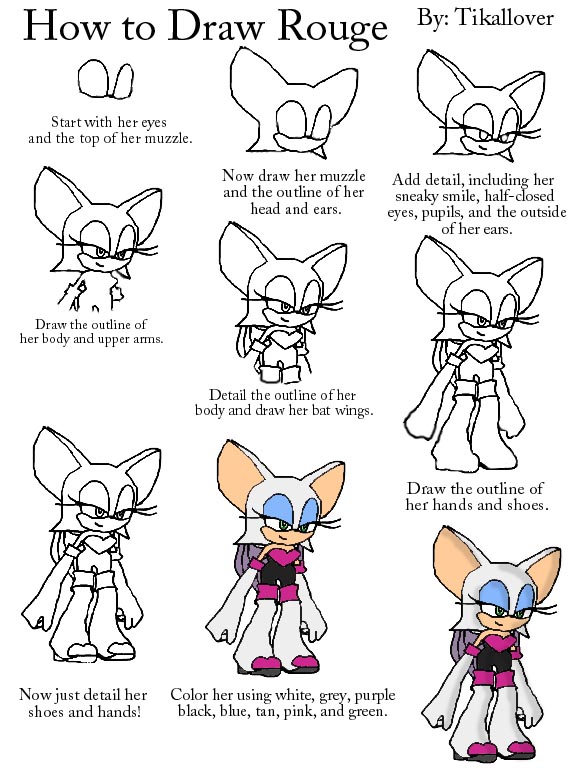 How to Draw Rouge Full Body