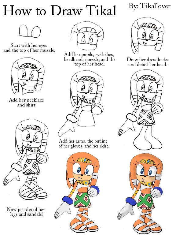 How To Draw Tikal Full Body By Tikallover On Deviantart